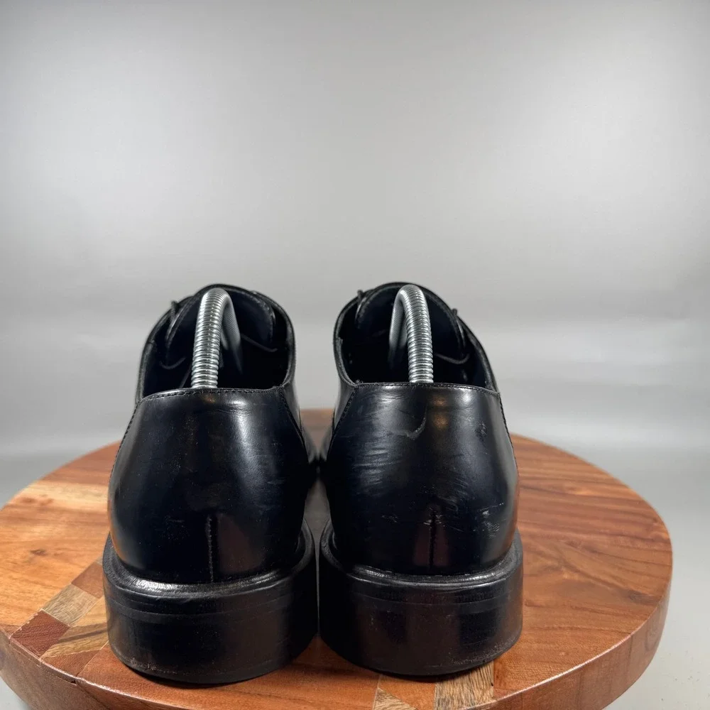 Cole Haan Mens Black Waterproof Leather Apron Toe Derby Shoes C02898 Size 10
